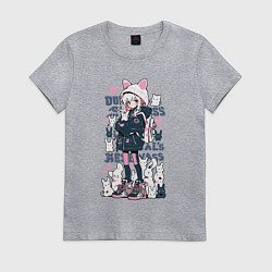 Футболка хлопковая женская Chiaki Nanami - Neko Danganronpa, цвет: меланж