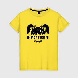 Футболка хлопковая женская Little monster - girl - пара, цвет: желтый