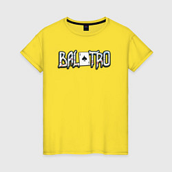 Футболка хлопковая женская Balatro logo, цвет: желтый