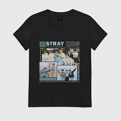 Футболка хлопковая женская Stray kids ot8, цвет: черный