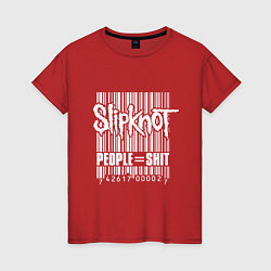 Футболка хлопковая женская Slipknot - people shit, цвет: красный