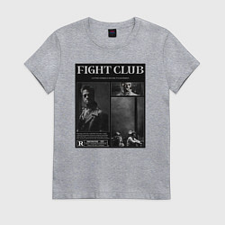 Футболка хлопковая женская Бойцовский клуб постер, цвет: меланж