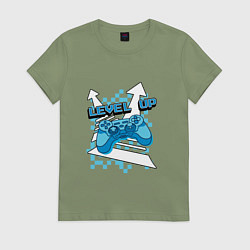 Футболка хлопковая женская Повышая уровень, цвет: авокадо