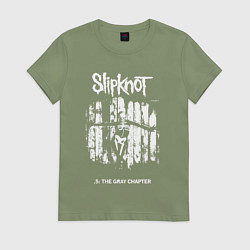 Футболка хлопковая женская Slipknot - skeleton girl, цвет: авокадо