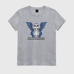 Футболка хлопковая женская Undertale Санс, цвет: меланж