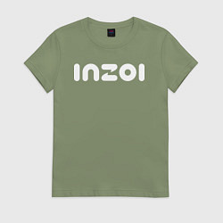 Футболка хлопковая женская Inzoi logo, цвет: авокадо