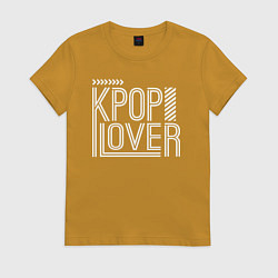 Футболка хлопковая женская K-pop lover, цвет: горчичный