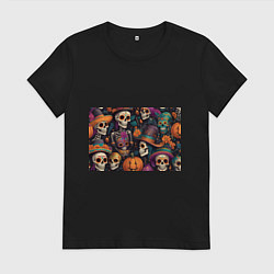 Женская футболка Хэллоуин страшилки черепа