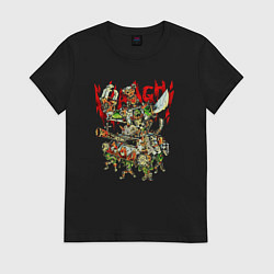 Футболка хлопковая женская Warhammer waaagh game, цвет: черный