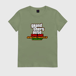 Футболка хлопковая женская ГТА онлайн лого, цвет: авокадо