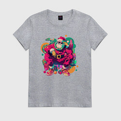 Футболка хлопковая женская Клёвый Дед Мороз, цвет: меланж