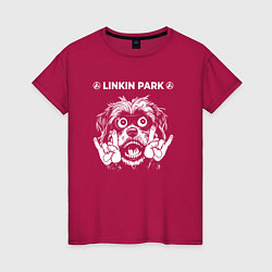 Футболка хлопковая женская Linkin Park 2024 rock dog, цвет: маджента