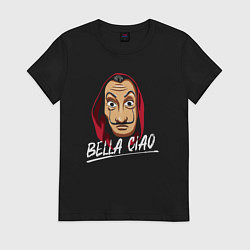 Футболка хлопковая женская Bella ciao - Money heist, цвет: черный
