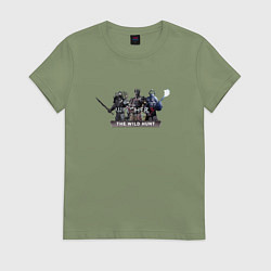 Футболка хлопковая женская Ведьмак 3 дикая охота лого, цвет: авокадо
