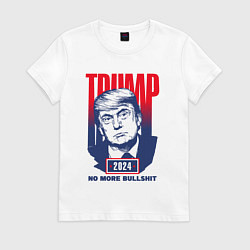 Футболка хлопковая женская Трамп 2024, цвет: белый