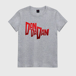 Футболка хлопковая женская Dandadan Logo, цвет: меланж