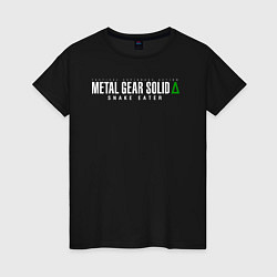 Футболка хлопковая женская Metal gear solid 3 Snake eater logo, цвет: черный