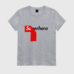 Футболка хлопковая женская Супергерой, цвет: меланж