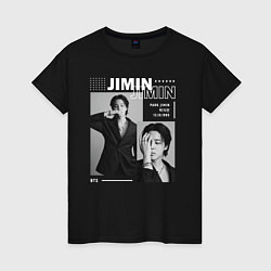 Футболка хлопковая женская Park Jimin bts, цвет: черный