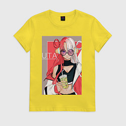 Футболка хлопковая женская Ван-Пис Ута, цвет: желтый