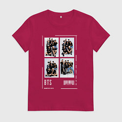 Футболка хлопковая женская Bts selfie, цвет: маджента