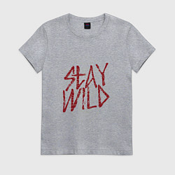 Футболка хлопковая женская Дикий тигр art, цвет: меланж