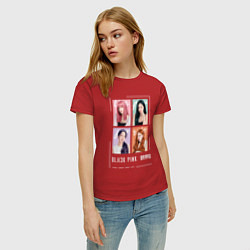 Футболка хлопковая женская Blackpink 4 colors, цвет: красный — фото 2