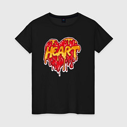 Футболка хлопковая женская Honey heart, цвет: черный