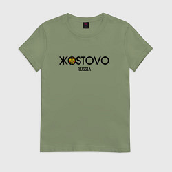 Футболка хлопковая женская Жостово, цвет: авокадо