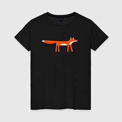 Футболка хлопковая женская Funny fox, цвет: черный