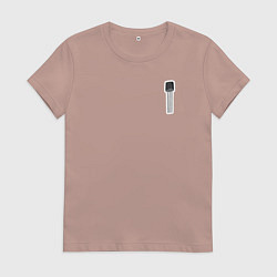 Футболка хлопковая женская Транзистор для радиолюбителей, цвет: пыльно-розовый