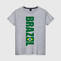 Футболка хлопковая женская Brazil Football, цвет: меланж