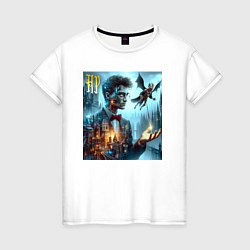 Женская футболка Harry Potter wizard - cyberpunk