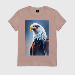 Футболка хлопковая женская Грациозный орел, цвет: пыльно-розовый