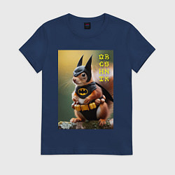 Футболка хлопковая женская Bat squirrel - oreshnik meme, цвет: тёмно-синий