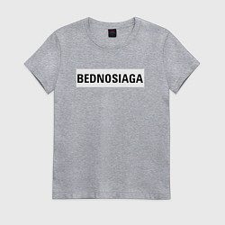 Футболка хлопковая женская Bednosiaga white, цвет: меланж