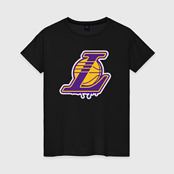 Футболка хлопковая женская Lakers team, цвет: черный