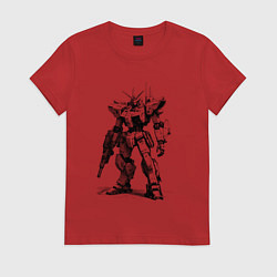 Футболка хлопковая женская Боевой бот, цвет: красный