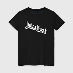 Футболка хлопковая женская Judas Priest - logo, цвет: черный