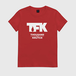 Футболка хлопковая женская Thousand Foot Krutch - logo, цвет: красный