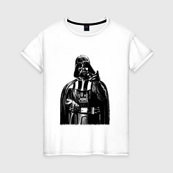 Футболка хлопковая женская Дарт Вейдер ситх, цвет: белый