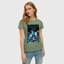 Футболка хлопковая женская Rick and Morty - space special forces, цвет: авокадо — фото 2