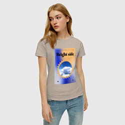 Футболка хлопковая женская Светлая сторона, цвет: миндальный — фото 2