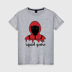 Футболка хлопковая женская Squid game man, цвет: меланж