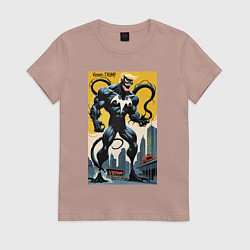 Футболка хлопковая женская Trump-Venom superhero - ai art fantasy, цвет: пыльно-розовый