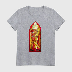 Футболка хлопковая женская Космодесантник в арке, цвет: меланж