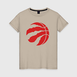 Футболка хлопковая женская Raptors ball, цвет: миндальный