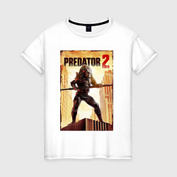 Футболка хлопковая женская Predator 2, цвет: белый