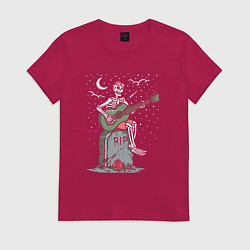 Футболка хлопковая женская Мелодия на кладбище, цвет: маджента