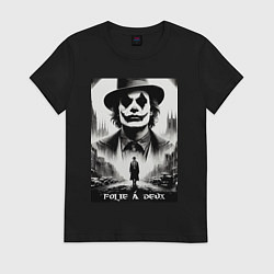 Футболка хлопковая женская Movie Joker - folie a deux meme, цвет: черный